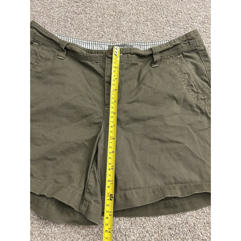 Natural Reflections Chino Shorts Womens 8 Olive Green Excellent Utility Mid Rise - Picture 4 of 6